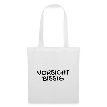 Vorsicht Bissig Mundschutz Nasenschutz - Stoffbeutel - Weiß - Vorne