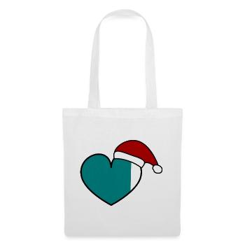 WEIHNACHTEN. FRÖHLICHE WEIHNACHTEN. HERZ. FRÖHLICHE WEIHNACHTEN. - Stoffbeutel - Weiß - Vorne