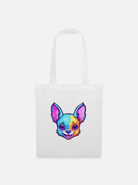 Chihuahua Hunderasse Cartoon Kawaii Illustration - Stoffbeutel - Weiß