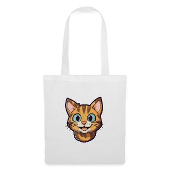 Toyger Katze Karikatur Aquarell Illustration - Stoffbeutel - Weiß - Vorne