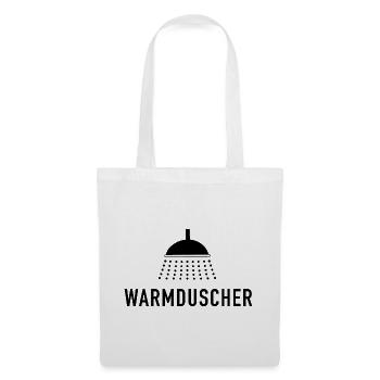 Warmduscher - Spruch mit Dusche - Stoffbeutel - Weiß - Vorne
