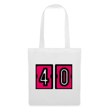 40. 40. GEBURTSTAG. GEBURTSTAG 40 JAHRE. 40 - Stoffbeutel - Weiß - Vorne