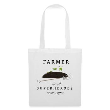 Farmer - Not all Superheroes wear Capes - Stoffbeutel - Weiß - Vorne