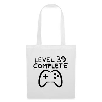 Level 39 abgeschlossen 39.Geburtstag - Stoffbeutel - Weiß - Vorne