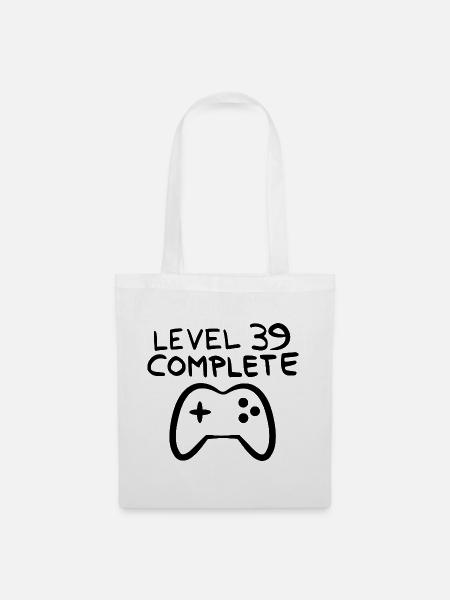 Level 39 abgeschlossen 39.Geburtstag - Stoffbeutel - Weiß