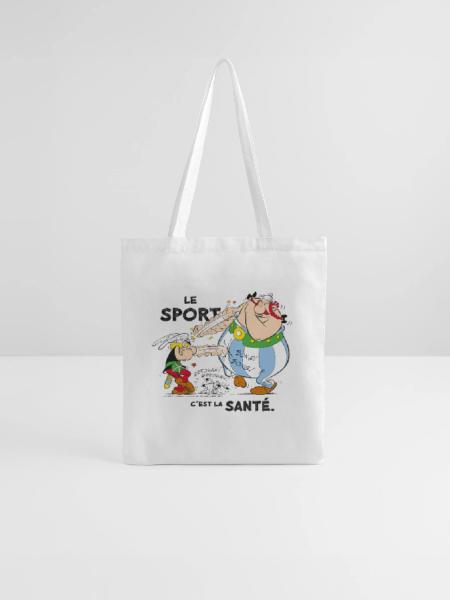 Asterix und Obelix – Sport ist Gesundheit - Stoffbeutel - Weiß - Vorne