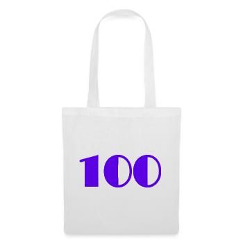 100. 100 JAHRE. 100-JÄHRIGES JUBILÄUM. 100. GEBURTSTAG - Stoffbeutel - Weiß - Vorne