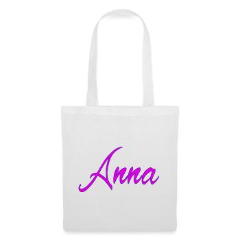 Anna Neon Schrift - Stoffbeutel - Weiß - Vorne