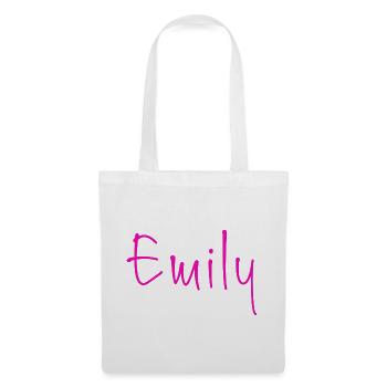 Emily Neon Pink Handschrift - Stoffbeutel - Weiß - Vorne