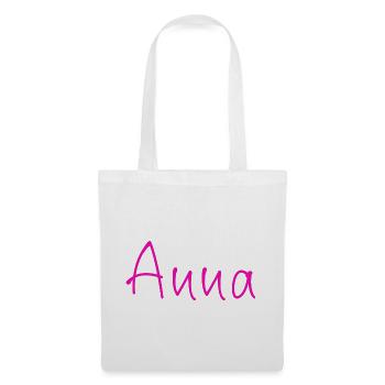 Anna Kalligrafie Neonpink - Stoffbeutel - Weiß - Vorne