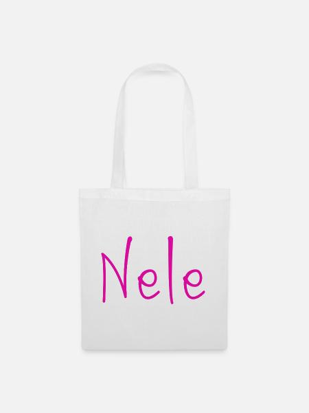 Nele Neon Schrift - Stoffbeutel - Weiß