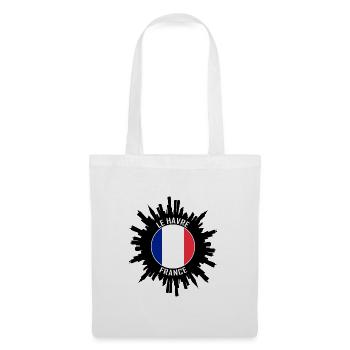 Le Havre Skyline Frankreich Flagge Reise-Souvenir - Stoffbeutel - Weiß - Vorne
