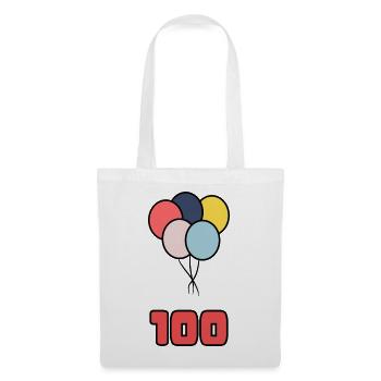 100. 100 JAHRE. 100-JÄHRIGES JUBILÄUM. 100. GEBURTSTAG - Stoffbeutel - Weiß - Vorne