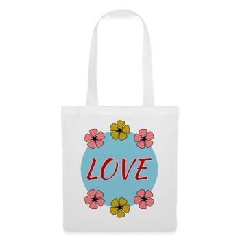 LIEBE. VALENTINSTAG. ICH LIEBE DICH. ICH LIEBE DICH. LIEBE - Stoffbeutel - Weiß - Vorne