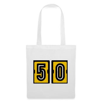 50. 50. GEBURTSTAG. Geburtstag 50 Jahre - Stoffbeutel - Weiß - Vorne