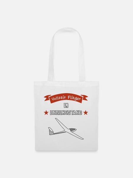 vollzeit flieger im unruhestand - Stoffbeutel - Weiß