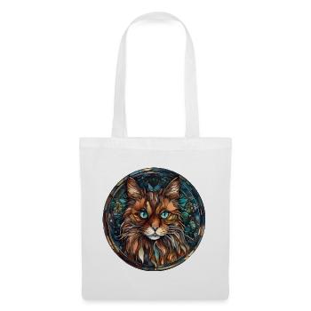 Somalische Katzenrasse Aquarell Glasmalerei - Stoffbeutel - Weiß - Vorne