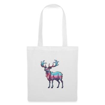 Karibu buntes Aquarell Cartoon Kawaii Tier - Stoffbeutel - Weiß - Vorne
