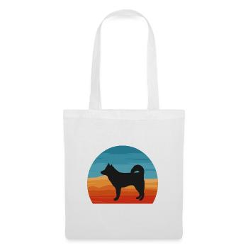 Alaskan Klee Kai Hundeliebhaber Silhouette Retro Sonnenuntergang - Stoffbeutel - Weiß - Vorne
