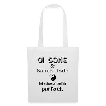 qi gong und schokolade - Stoffbeutel - Weiß - Vorne