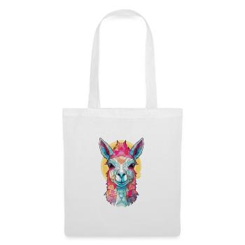 Lamas Bunte Aquarell-Tier-Haustier-Illustration - Stoffbeutel - Weiß - Vorne