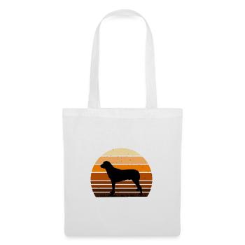 Anatolischer Schäferhund Silhouette Retro Sonnenuntergang - Stoffbeutel - Weiß - Vorne