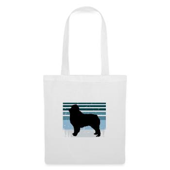 Austrealian Shephard Dog Silhouette Retro Sonnenuntergang - Stoffbeutel - Weiß - Vorne