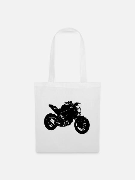 Motorrad Monster - Stoffbeutel - Weiß