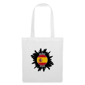 Bilbao Skyline Spanien Flagge Reise Souvenir - Stoffbeutel - Weiß - Vorne