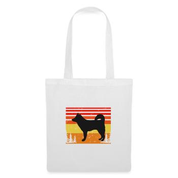 Alaskan Klee Kai Hundeliebhaber Silhouette Retro Sonnenuntergang - Stoffbeutel - Weiß - Vorne