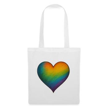 Rainbow Heart – Liebe in allen Farben - Stoffbeutel - Weiß - Vorne
