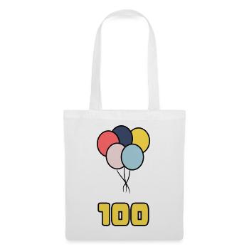 100. 100 JAHRE. 100-JÄHRIGES JUBILÄUM. 100. GEBURTSTAG - Stoffbeutel - Weiß - Vorne