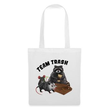 Team Trash - Trash Animals Clique mit Pizzakarton - Stoffbeutel - Weiß - Vorne