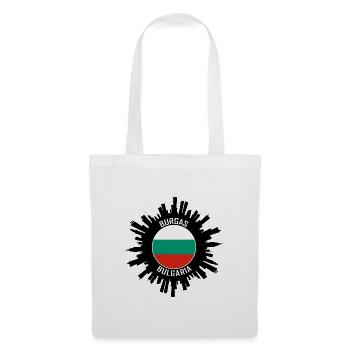 Burgas Skyline Bulgarien Flagge Reise-Souvenir - Stoffbeutel - Weiß - Vorne