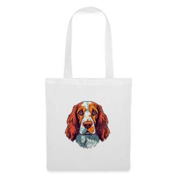 Welsh Springer Spaniel Hunderasse Aquarell Cartoo - Stoffbeutel - Weiß - Vorne