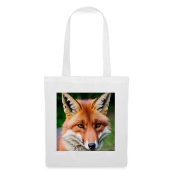 Blattfuchs mit durchdringendem Blick - Stoffbeutel - Weiß - Vorne