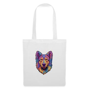 Böhmischer Schäferhund Rasse Cartoon Kawaii Illustration - Stoffbeutel - Weiß - Vorne