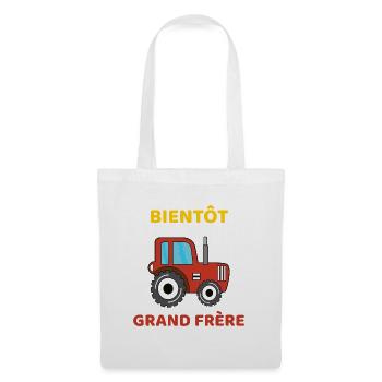 Bientôt Grand Frère Traktor - Stoffbeutel - Weiß - Vorne