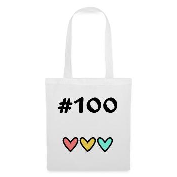 100. 100 JAHRE. 100-JÄHRIGES JUBILÄUM. 100. GEBURTSTAG - Stoffbeutel - Weiß - Vorne