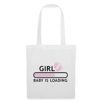Girl baby is loading Babybauch schwanger Fuß - Stoffbeutel - Weiß - Vorne