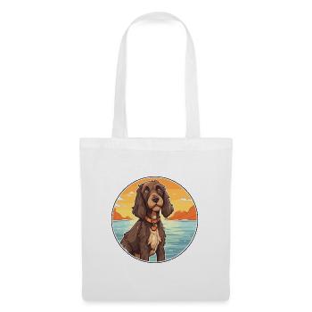 Pudelpointer Hund Rasse Cartoon Kawaii Clipart Hund - Stoffbeutel - Weiß - Vorne