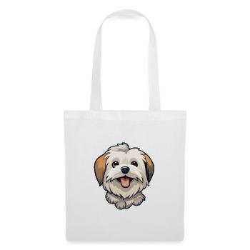 Lowchen Hunderasse Aquarell Karikatur Kawaii Clipar - Stoffbeutel - Weiß - Vorne