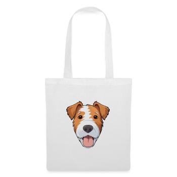 Draht Foxterrier Hunderasse Aquarell Karikatur Kawa - Stoffbeutel - Weiß - Vorne