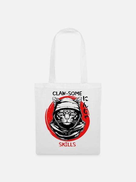 Ninja Cat - Stoffbeutel - Weiß