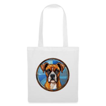 Boxer Hunderasse Aquarellglas - Stoffbeutel - Weiß - Vorne