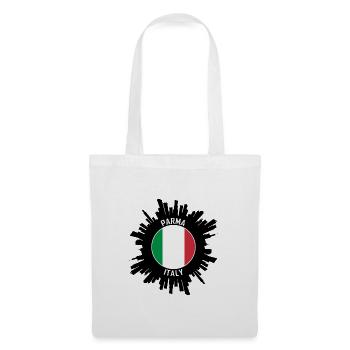 Parma Skyline Italien Flagge Reise Souvenir - Stoffbeutel - Weiß - Vorne
