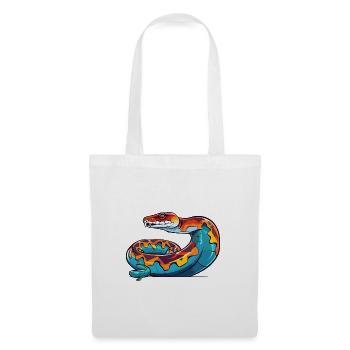 Anakonda Buntes Aquarell Cartoon Kawaii Tier - Stoffbeutel - Weiß - Vorne