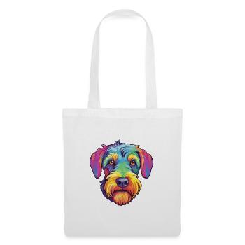 Mittelschnauzer Hunderasse Cartoon Kawaii Illustrat - Stoffbeutel - Weiß - Vorne