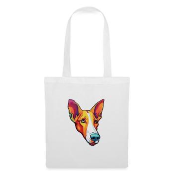 Ibizan Hound Hund Rasse Cartoon Kawaii Illustration - Stoffbeutel - Weiß - Vorne