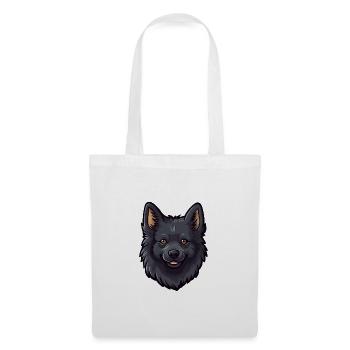 Schipperke Hunderasse Cartoon Kawaii Illustration - Stoffbeutel - Weiß - Vorne